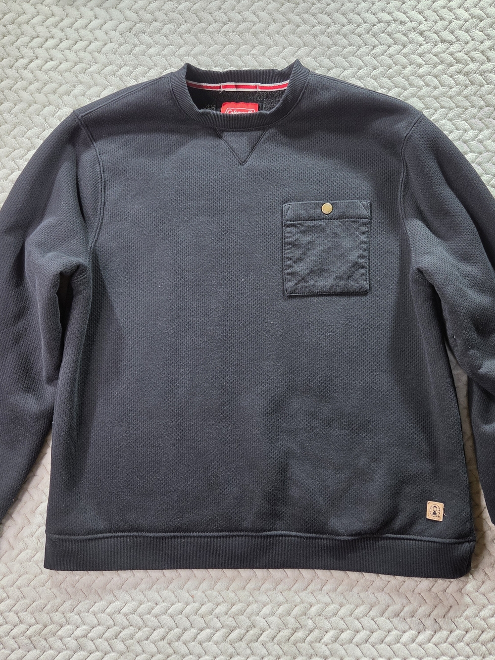 Coleman Men's Long Sleeve Sherpa Lined Pull Over Sweatshirt XL Black